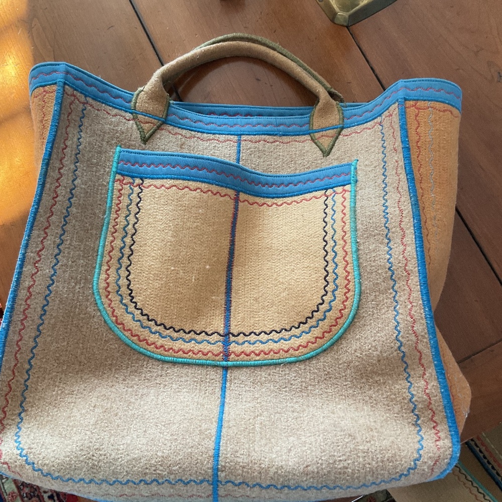 Vintage wool tote